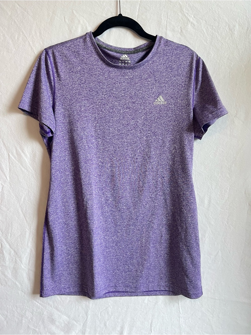 adidas Climalite Heathered Purple Short Sleeve Athletic T-Shirt L